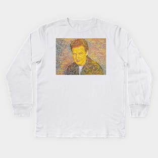 Comedy Legend NORM MACDONALD Van Gogh Art Style Kids Long Sleeve T-Shirt